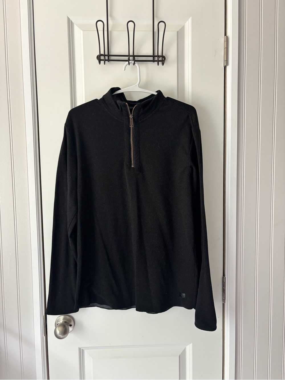 Men's Black Quarter-Zip Sweater Pullover